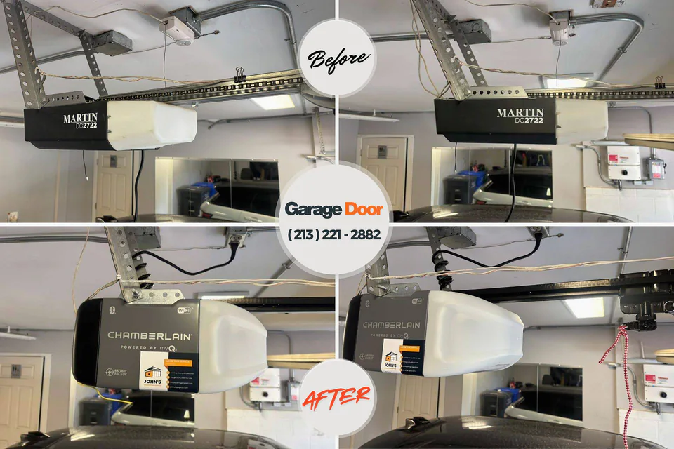 Before and after: garage door repair Malverne, NY